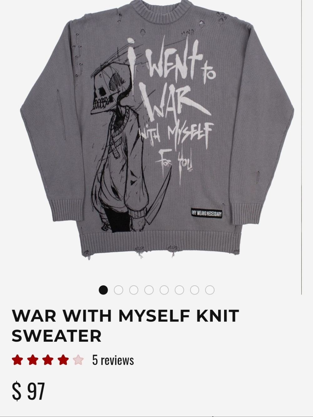 Women's sweater Any means necessary size small